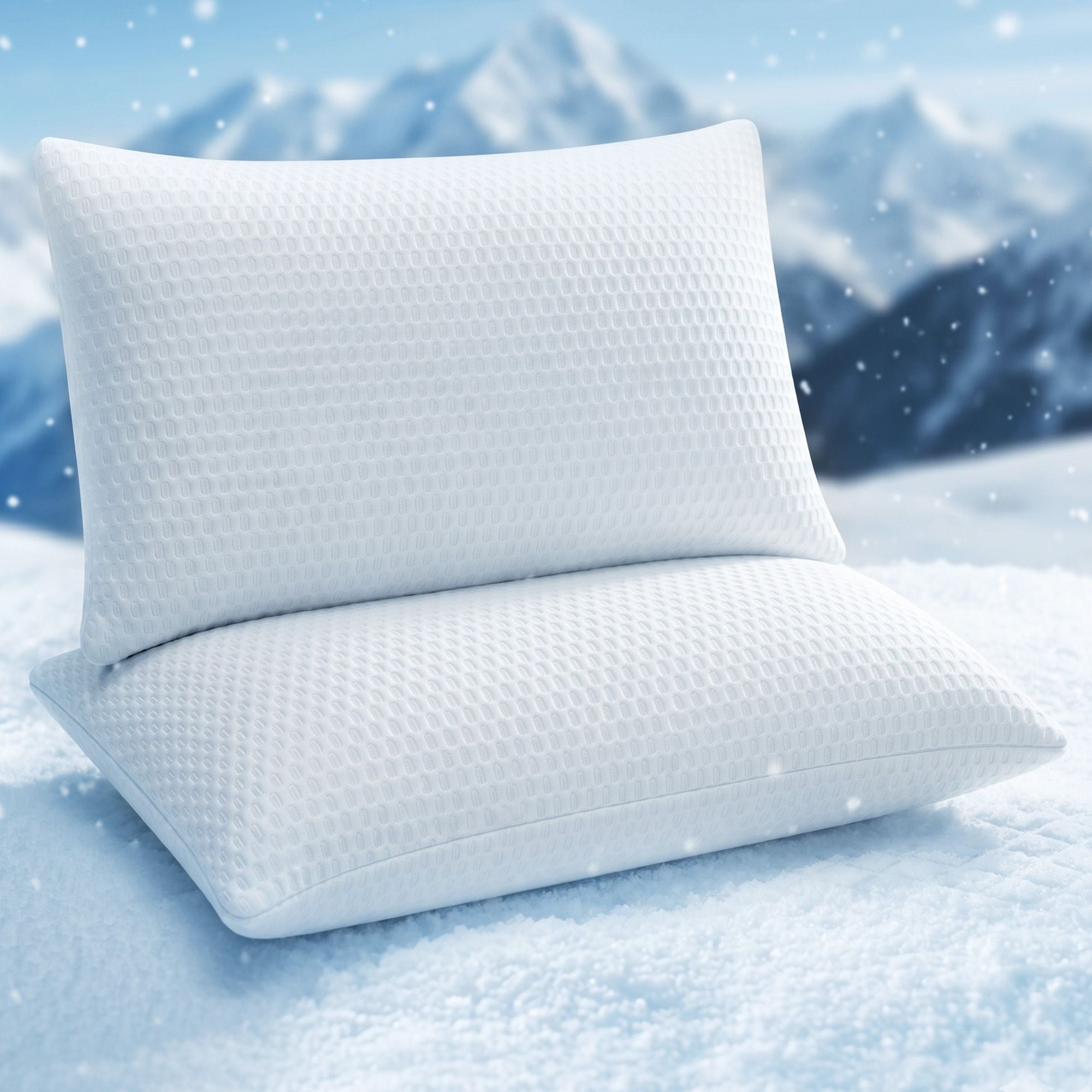 Cooling Memory Foam Pillow 2 Pack, Anti-Flattening Bed Pillows for Hot Sleepers, Adjustable Shredded Gel Side Sleeper Pillow for Neck Support, Washable Cover, 72x50x15cm