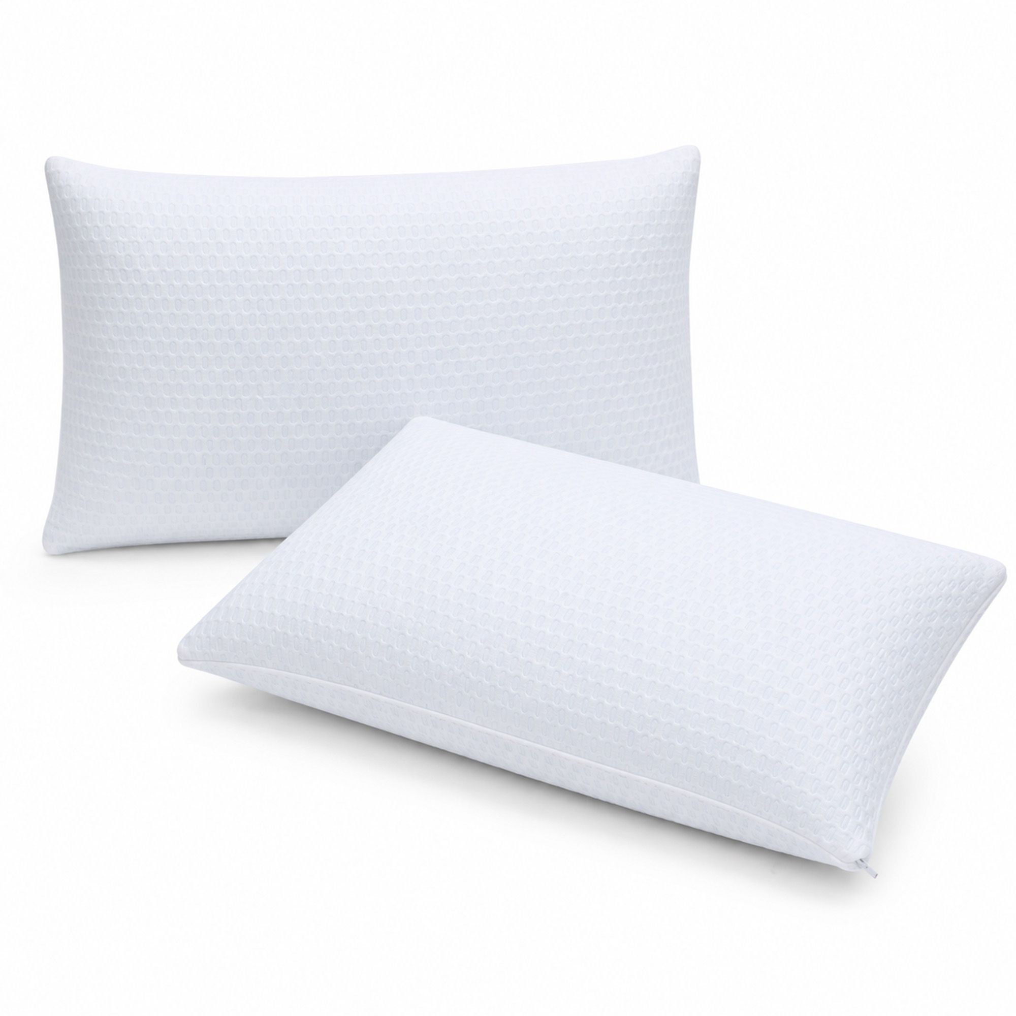 Cooling Memory Foam Pillow 2 Pack, Anti-Flattening Bed Pillows for Hot Sleepers, Adjustable Shredded Gel Side Sleeper Pillow for Neck Support, Washable Cover, 72x50x15cm