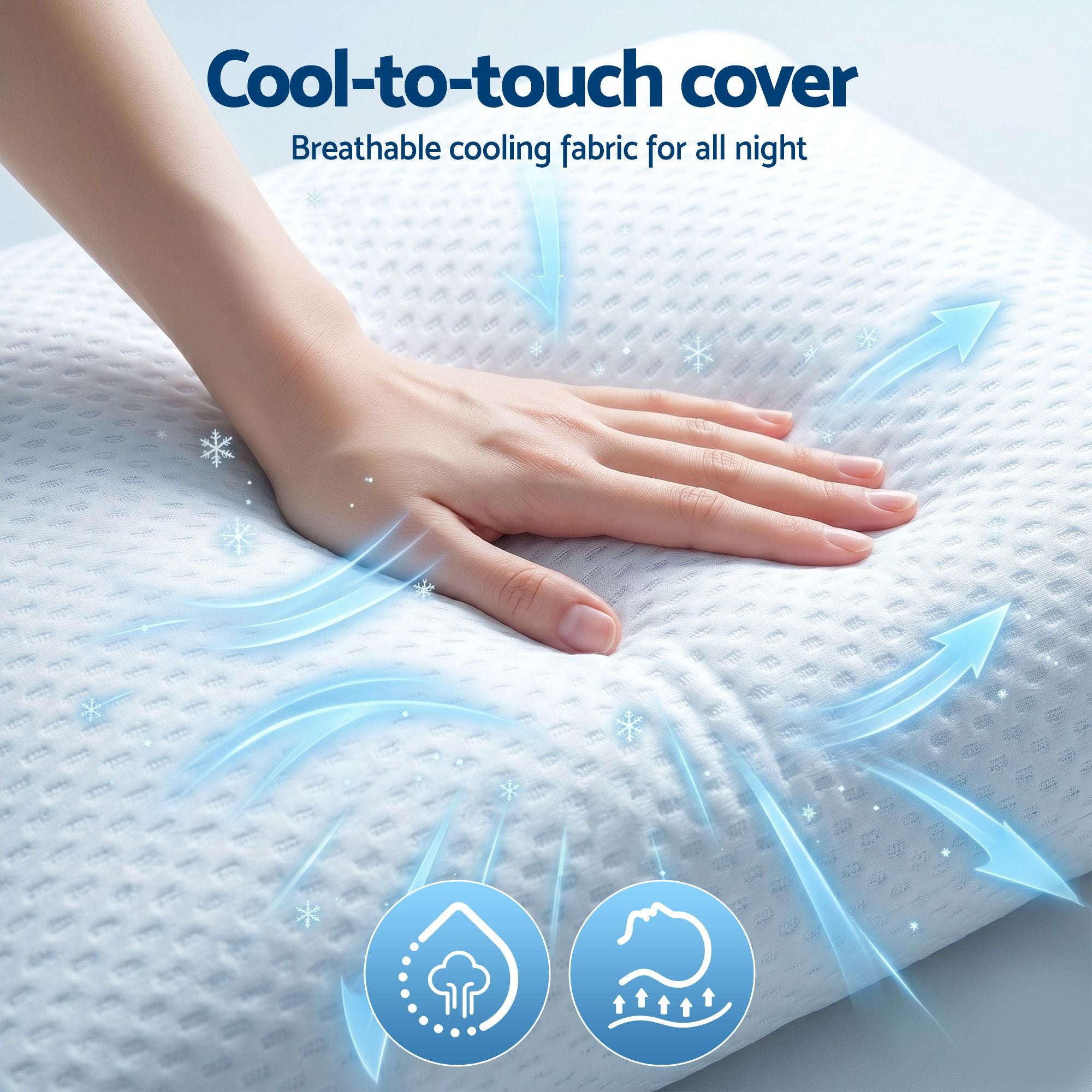 Cooling Memory Foam Pillow 2 Pack, Anti-Flattening Bed Pillows for Hot Sleepers, Adjustable Shredded Gel Side Sleeper Pillow for Neck Support, Washable Cover, 72x50x15cm