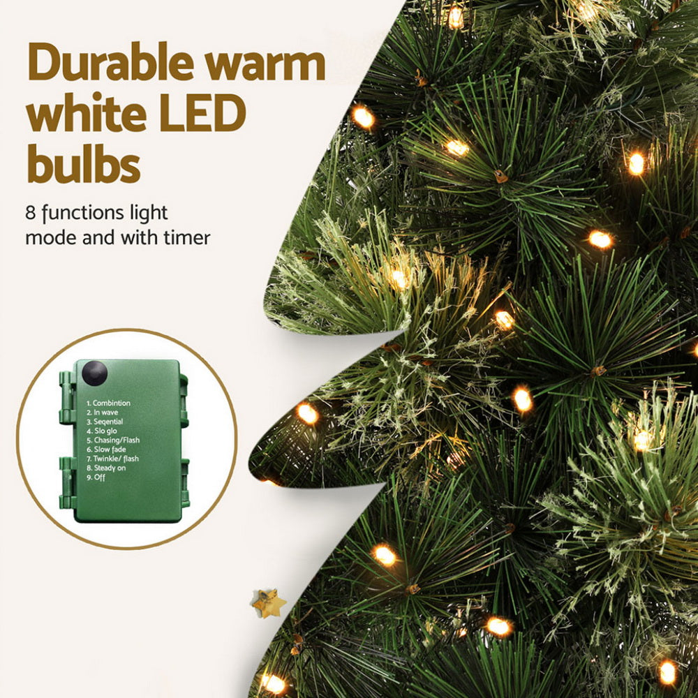 Christmas Tree 60CM Mini Tabletop 8 Light Modes Timer Xmas Tree