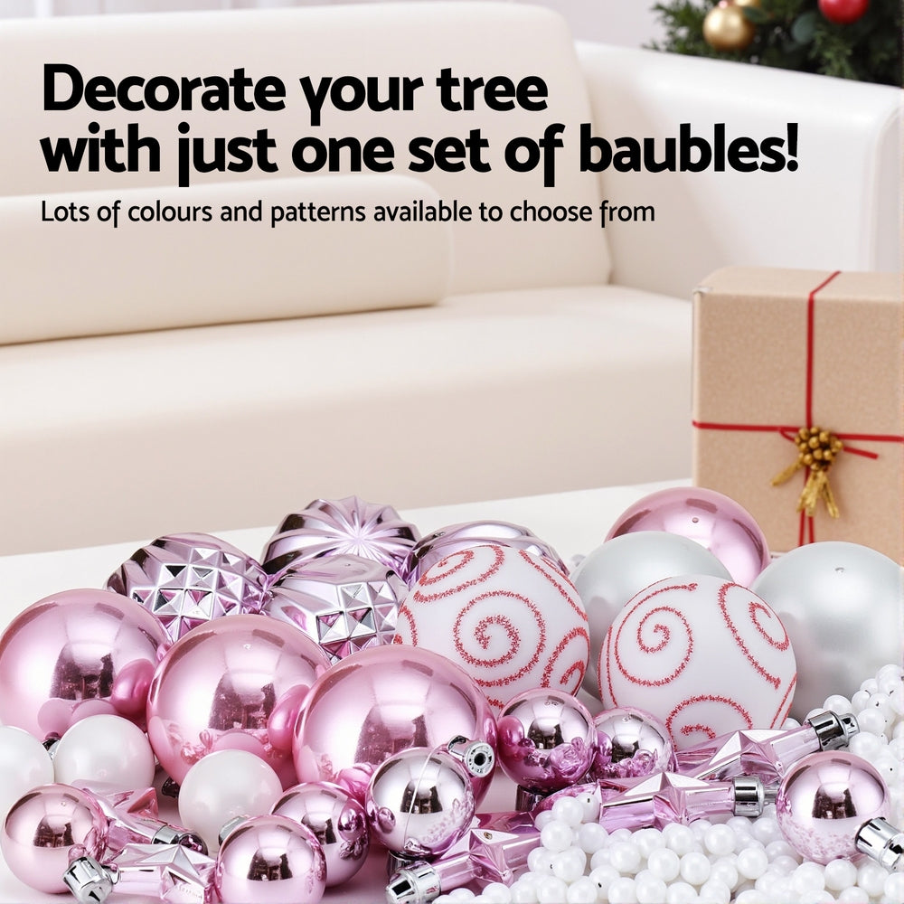 33pcs Christmas Tree Decorations Set Baubles Ornaments Party Pink