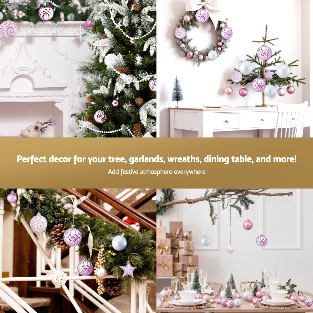 33pcs Christmas Tree Decorations Set Baubles Ornaments Party Pink
