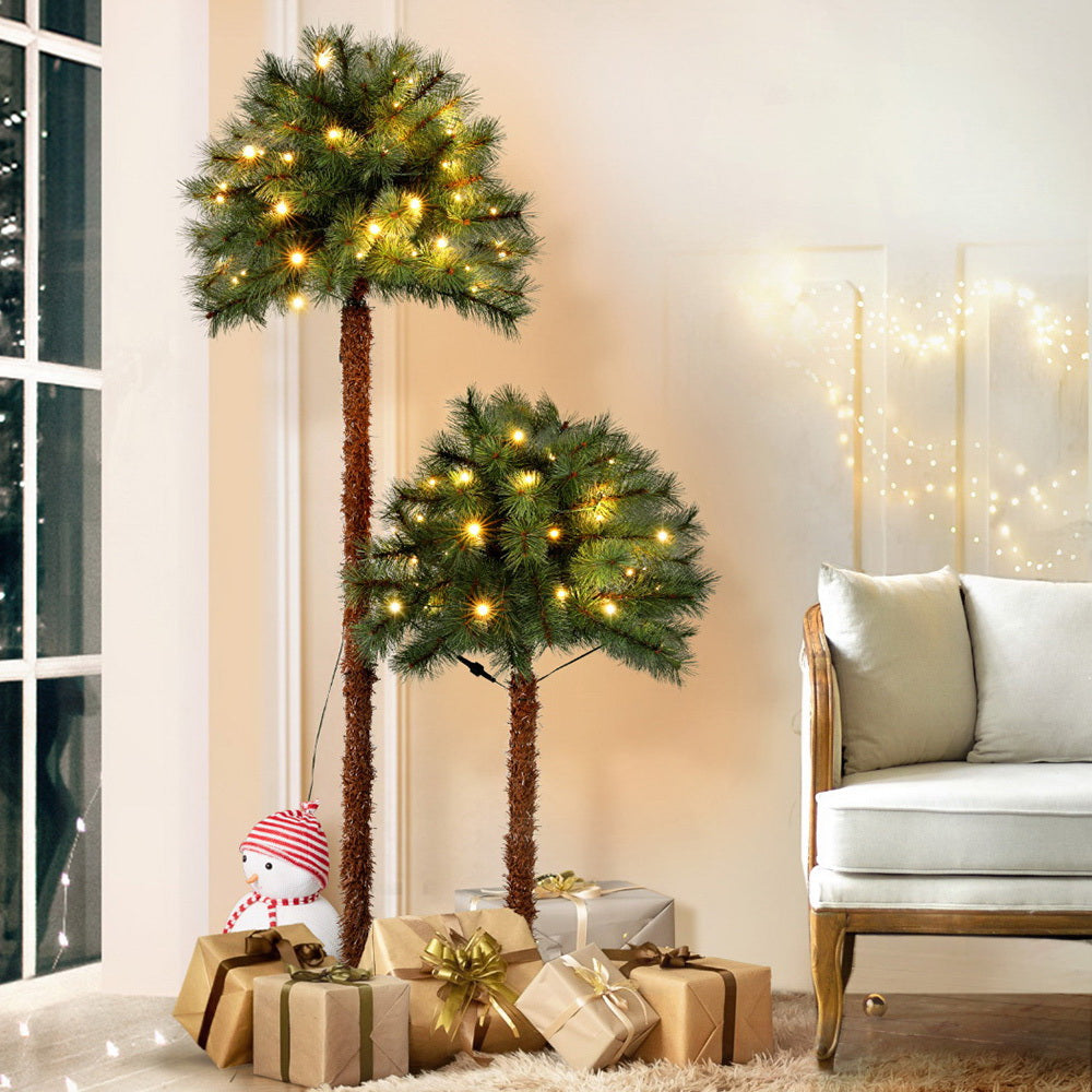 Christmas Tree 1.5+1m LED Xmas Palm Tree Party Decorations 2 in 1