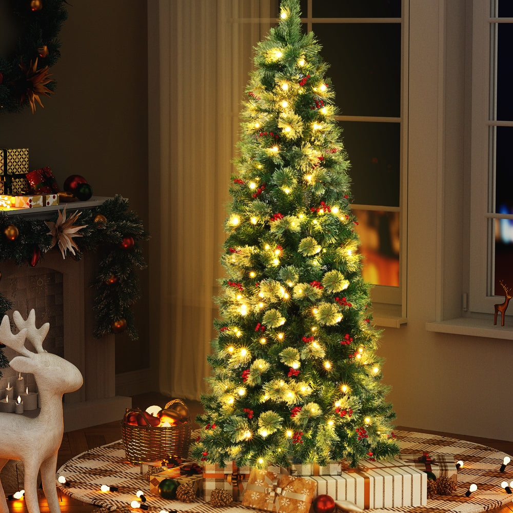 Christmas Tree 1.8M LED Xmas Tree Party Decorations Red Berries