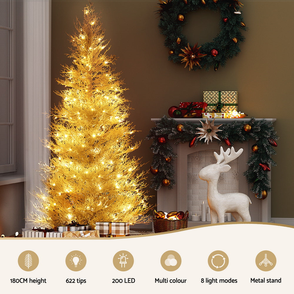 1.8M LED Christmas Tree 8 Modes Adjustable Multi Color Light Snowy
