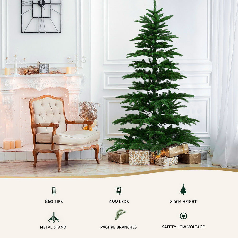 Christmas Tree 2.1M LED Sparse Xmas Tree 860 Tips Party Decoration