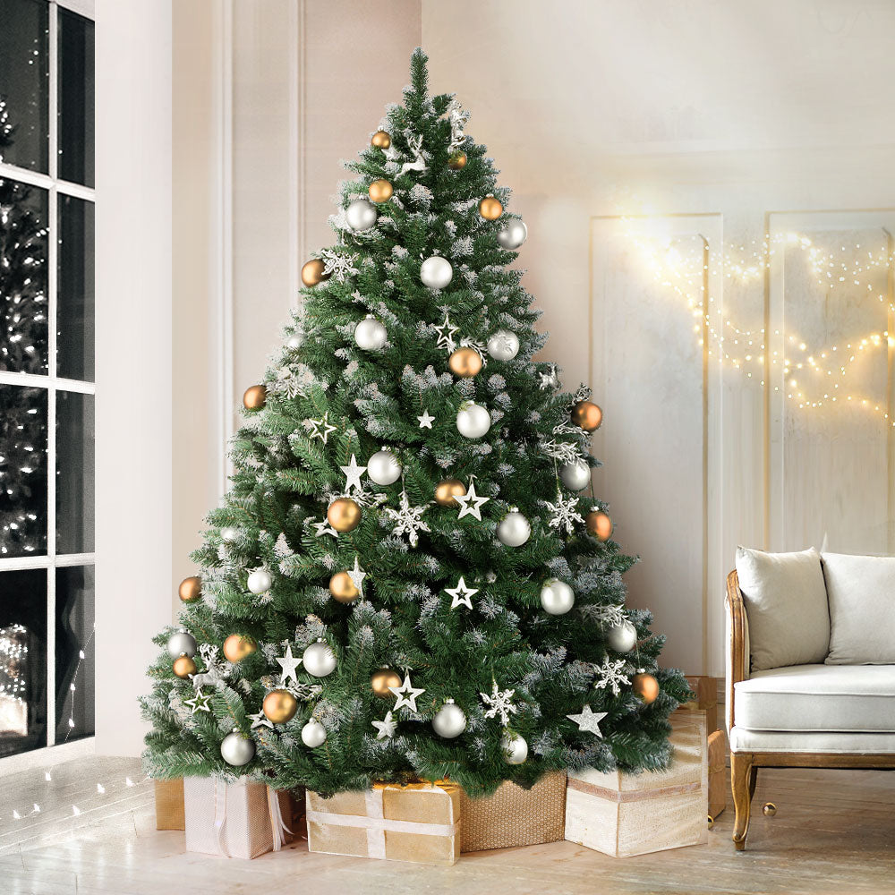 Christmas Tree 2.1M Xmas Trees Decorations Snowy Green 1000 Tips