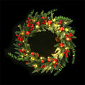 Christmas Wreath 60CM LED Garland Berries Pine Cones Party Decor