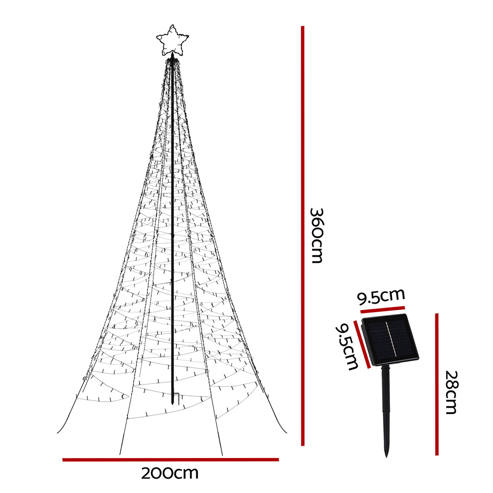 3.6M Christmas Tree 800 LED Solar Net Lights-2