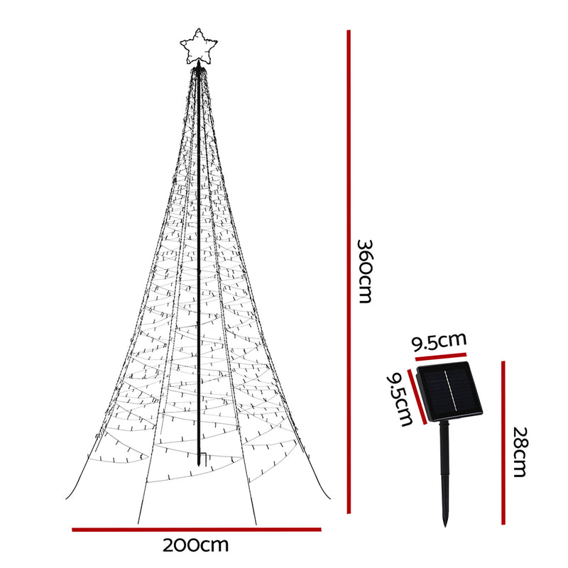 3.6M Christmas Tree 800 LED Solar Net Lights-2