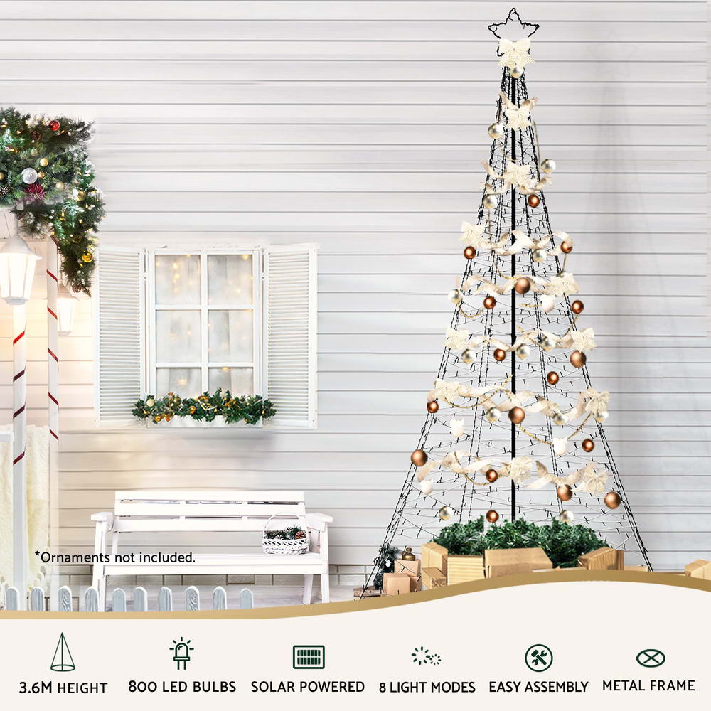 3.6M Christmas Tree 800 LED Solar Net Lights