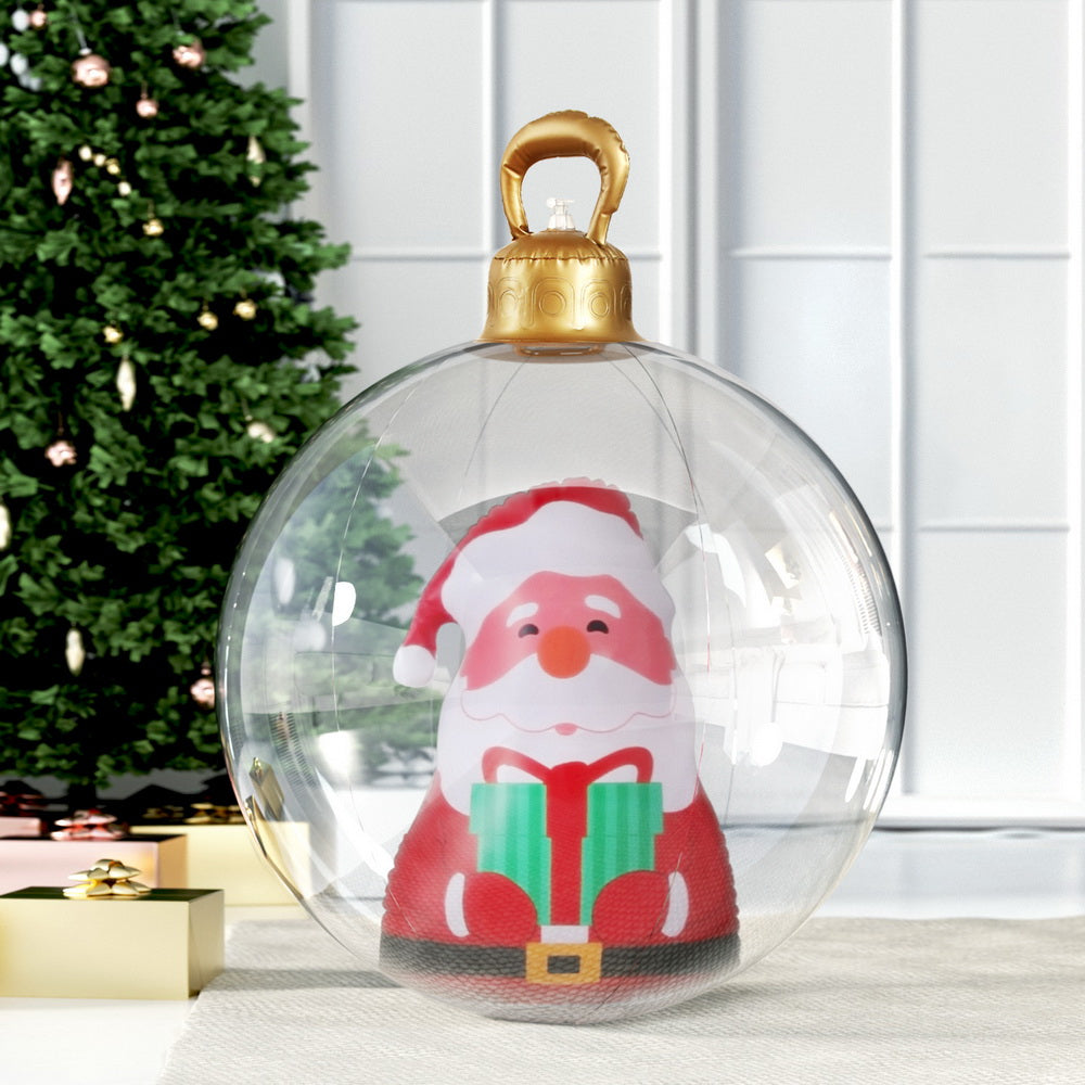 Christmas Inflatable Ball 60cm Santa Decoration Giant Bauble Clear-7