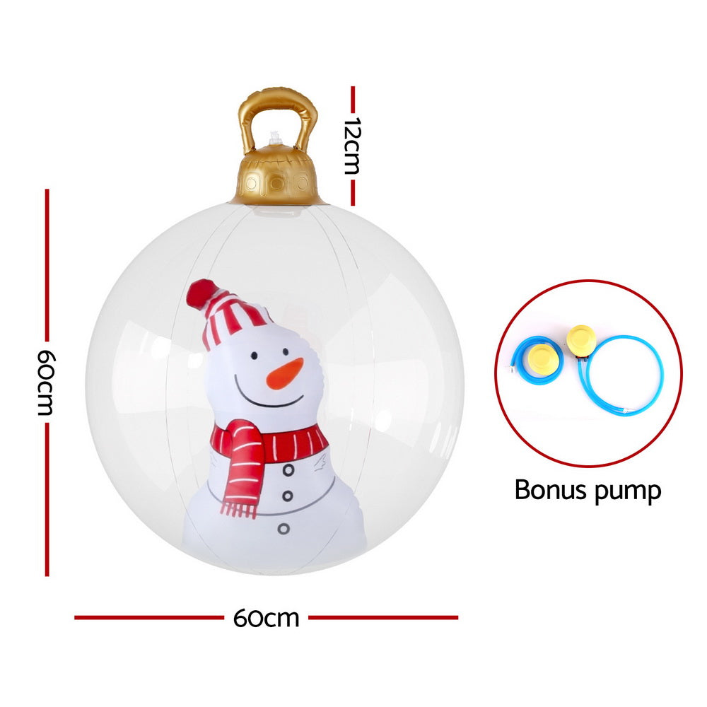 Christmas Inflatable Ball 60cm Snowman Decoration Giant Bauble-2
