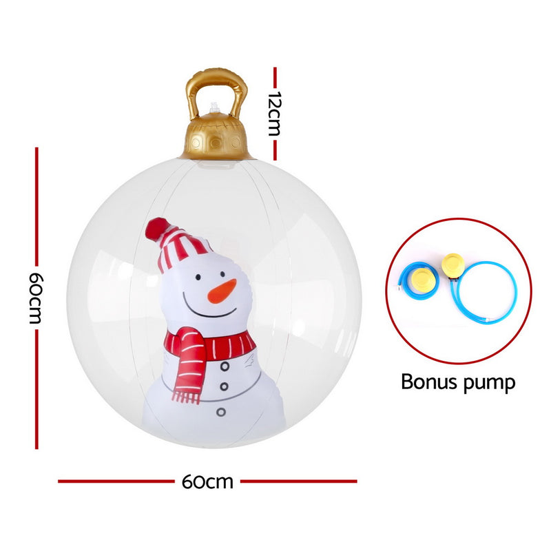 Christmas Inflatable Ball 60cm Snowman Decoration Giant Bauble-2