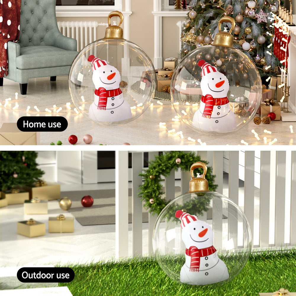 Christmas Inflatable Ball 60cm Snowman Decoration Giant Bauble-5