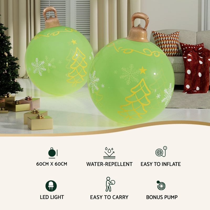 Christmas Inflatable Ball 60cm Led Illuminated Xmas Decoration-3