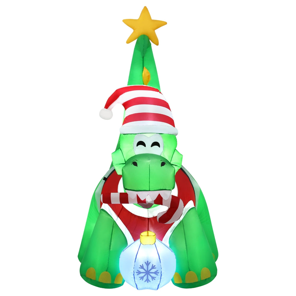 Christmas Inflatable Dinosaur 1.86M Height LED Decorations Illuminated