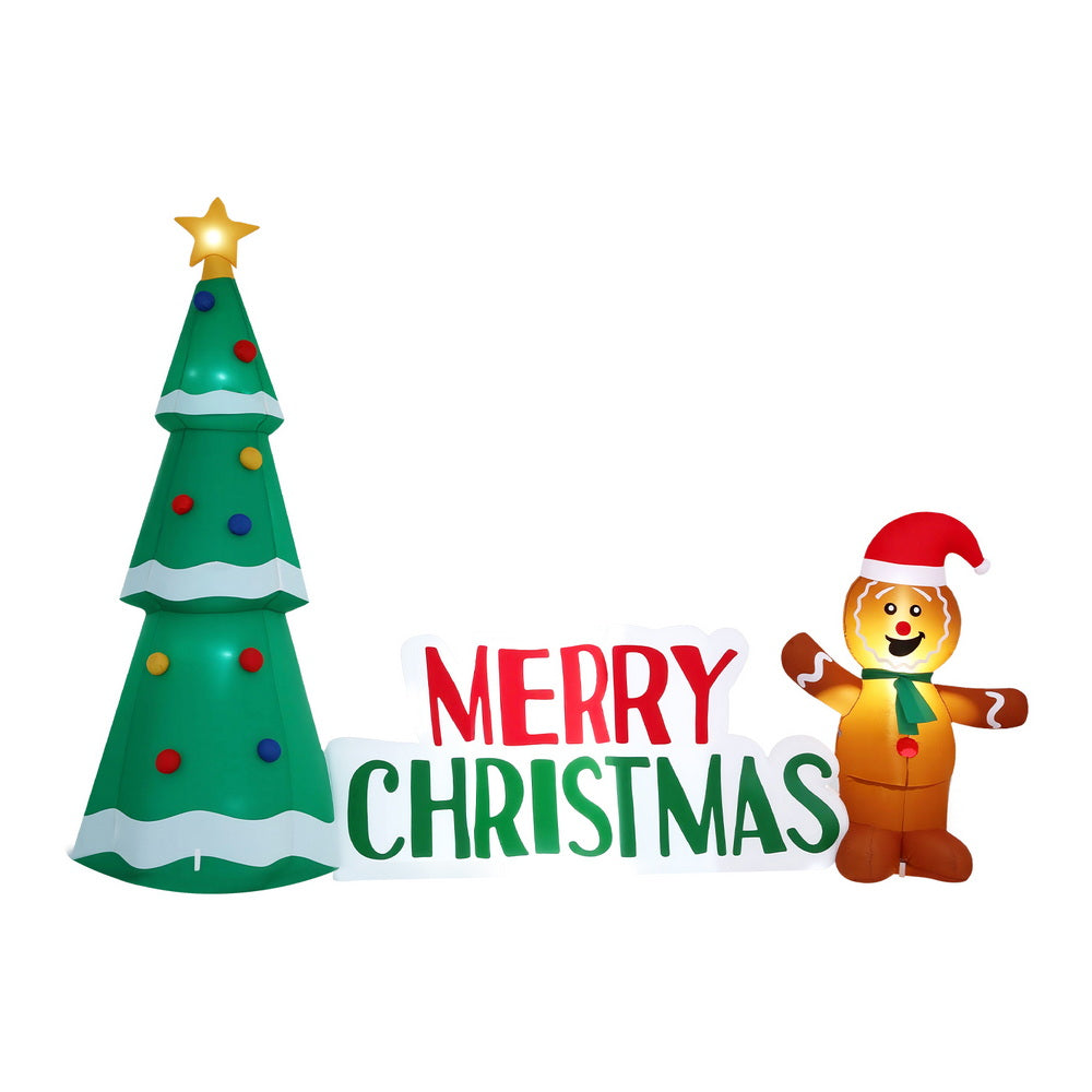 Christmas Inflatable Gingerbread Man 1.5M Height LED Decorations Illuminated