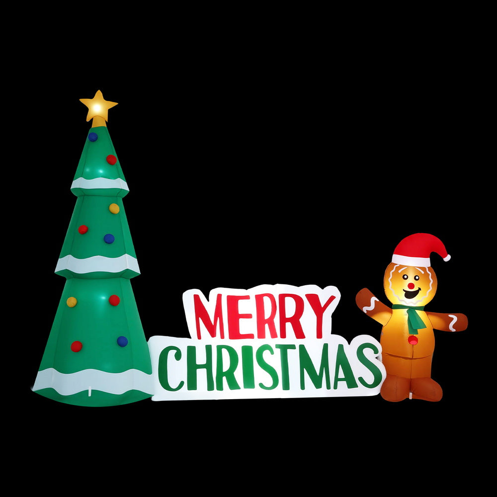 Christmas Inflatable Gingerbread Man 1.5M Height LED Decorations Illuminated