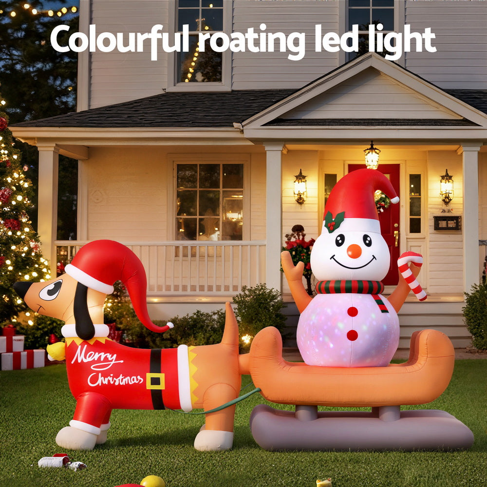 Christmas Inflatable Snowman Dog 4.2M Tall Outdoor Decorations Illuminated