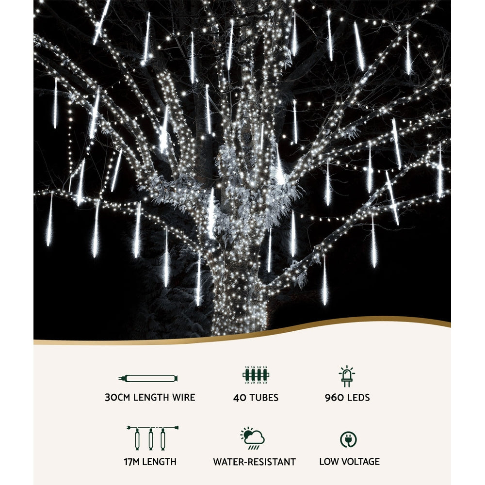 12M Christmas Lights Icicle Light 960 LED Falling Metor