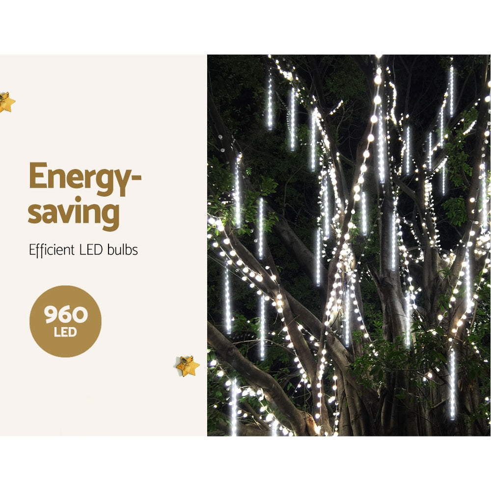 12M Christmas Lights Icicle Light 960 LED Falling Metor