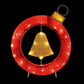 Christmas Lights 60cm Motif 30 LED Bell Wreath Xmas Decorations