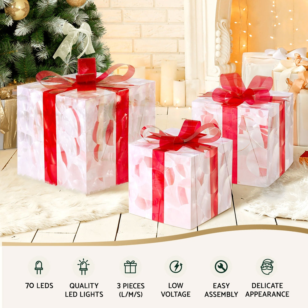3 PCS Christmas Lights 70 LED Fairy Light Gift Box