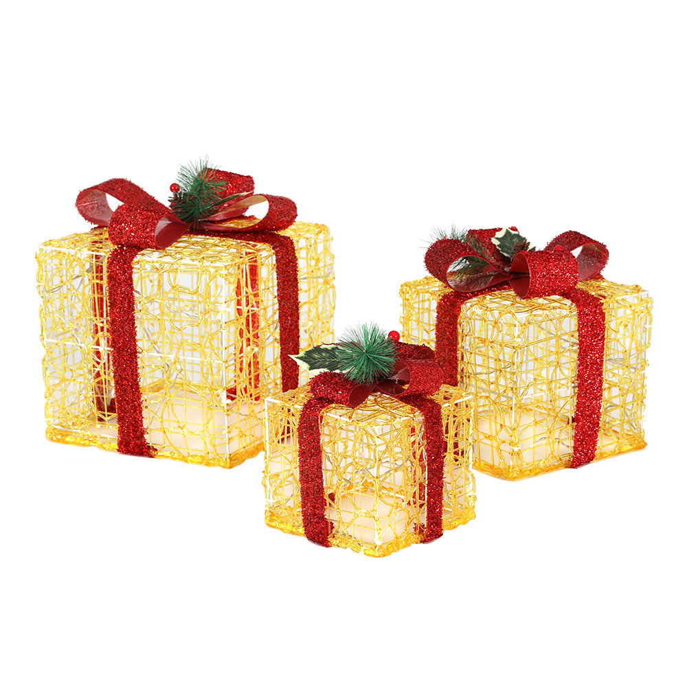 3 PCS Christmas Lights Gift Box Set Set 48 LED Decorations