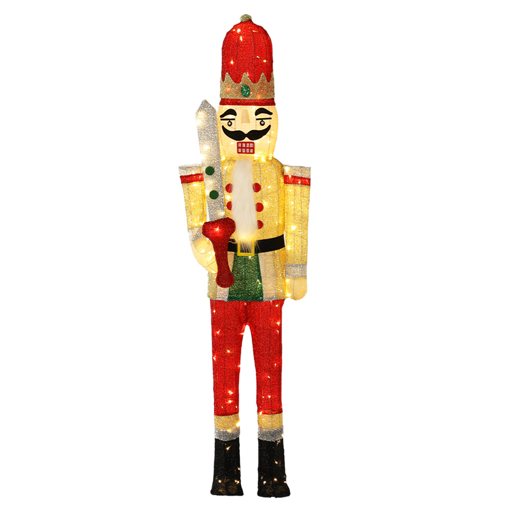 Christmas Lights 170cm Nutcracker 180 LED Fairy Light Decorations with colorful illuminated soldier figure for festive decor