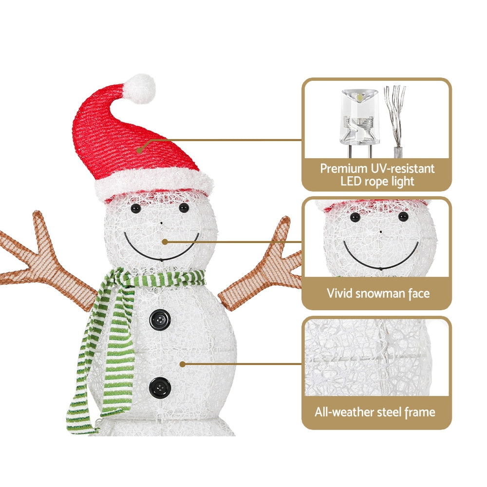 0.97M Christmas Lights Snowman 80 LED Decorations