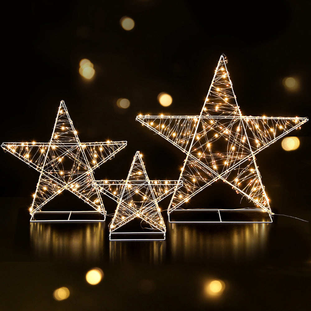 3 PCS Christmas Lights 900 LED Fairy Light Star Decorations