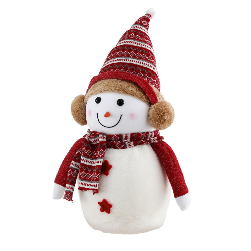 Christmas Snowman Handicraft Ornaments Party Decorations 60cm with red hat, scarf, and plush design on white background