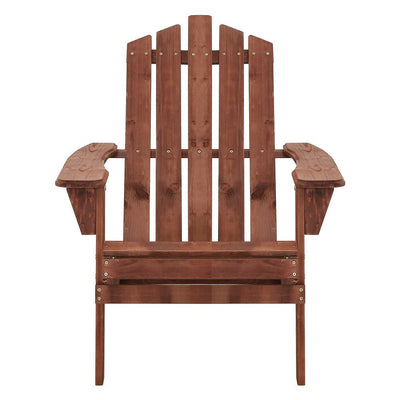 Adirondack Outdoor Chairs Wooden Beach Chair Patio Furniture Garden Brown - Furniture > Outdoor - Bedzy Australia