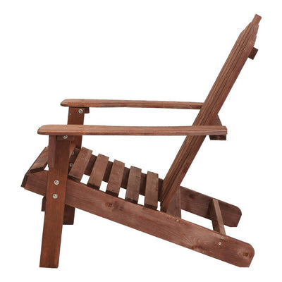 Adirondack Outdoor Chairs Wooden Beach Chair Patio Furniture Garden Brown - Furniture > Outdoor - Bedzy Australia