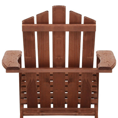 Adirondack Outdoor Chairs Wooden Beach Chair Patio Furniture Garden Brown - Furniture > Outdoor - Bedzy Australia