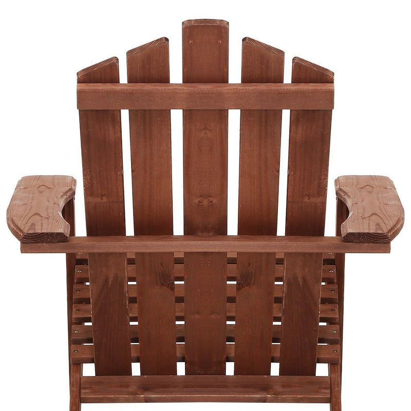 Adirondack Outdoor Chairs Wooden Beach Chair Patio Furniture Garden Brown - Furniture > Outdoor - Bedzy Australia