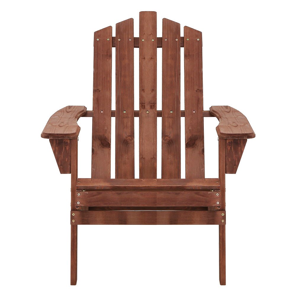 Adirondack Outdoor Chairs Wooden Beach Chair Patio Furniture Garden Brown - Furniture > Outdoor - Bedzy Australia