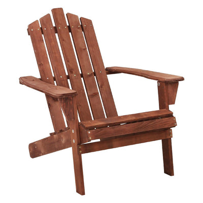 Adirondack Outdoor Chairs Wooden Beach Chair Patio Furniture Garden Brown - Furniture > Outdoor - Bedzy Australia
