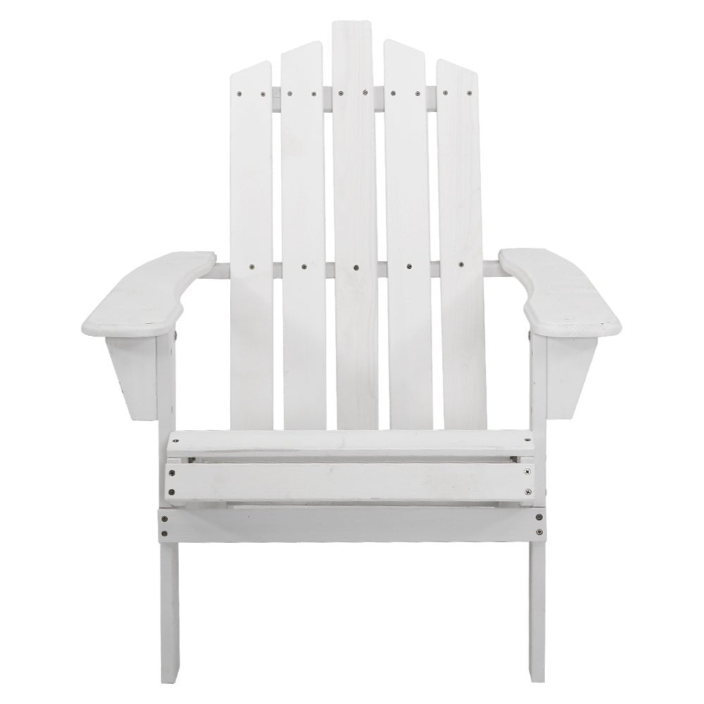 Adirondack Outdoor Chairs Wooden Beach Chair Patio Furniture Garden White - Furniture > Outdoor - Bedzy Australia