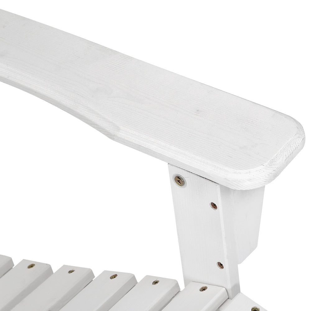 Adirondack Outdoor Chairs Wooden Beach Chair Patio Furniture Garden White - Furniture > Outdoor - Bedzy Australia