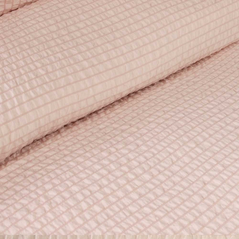 Ardor Ingrid Blush Seersucker Stripe Quilt Cover Set King - Home & Garden > Bedding - Bedzy Australia