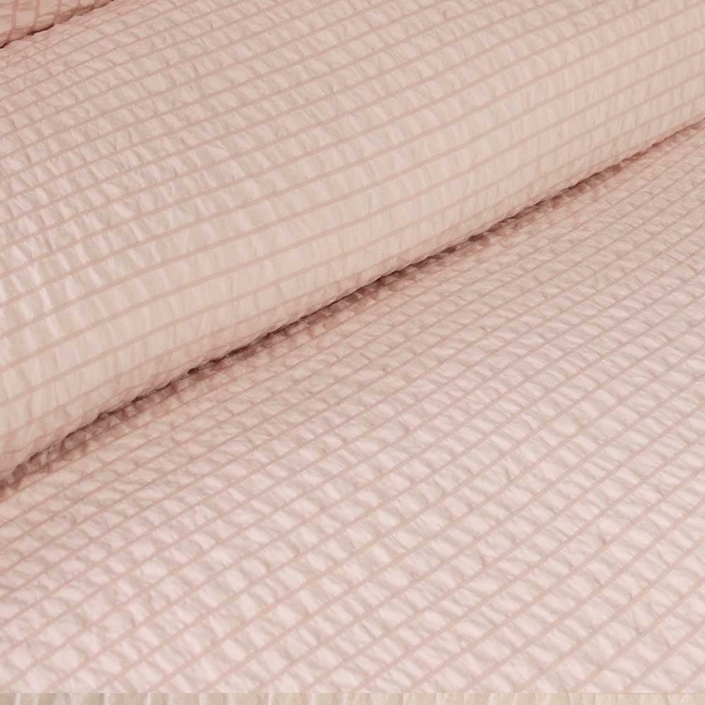 Ardor Ingrid Blush Seersucker Stripe Quilt Cover Set Single - Home & Garden > Bedding - Bedzy Australia