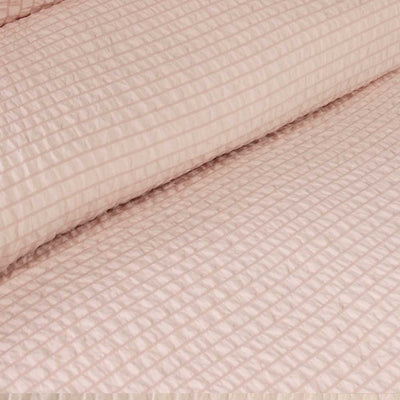 Ardor Ingrid Blush Seersucker Stripe Quilt Cover Set Single - Home & Garden > Bedding - Bedzy Australia