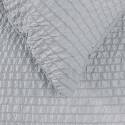 Ardor Ingrid Silver Seersucker Stripe Quilt Cover Set King - Home & Garden > Bedding - Bedzy Australia