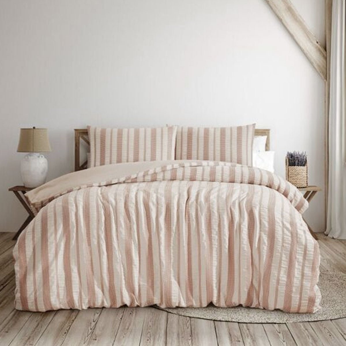 Ardor Seersucker Quilt Cover Set Lisbon Shell King - Home & Garden > Bedding - Bedzy Australia