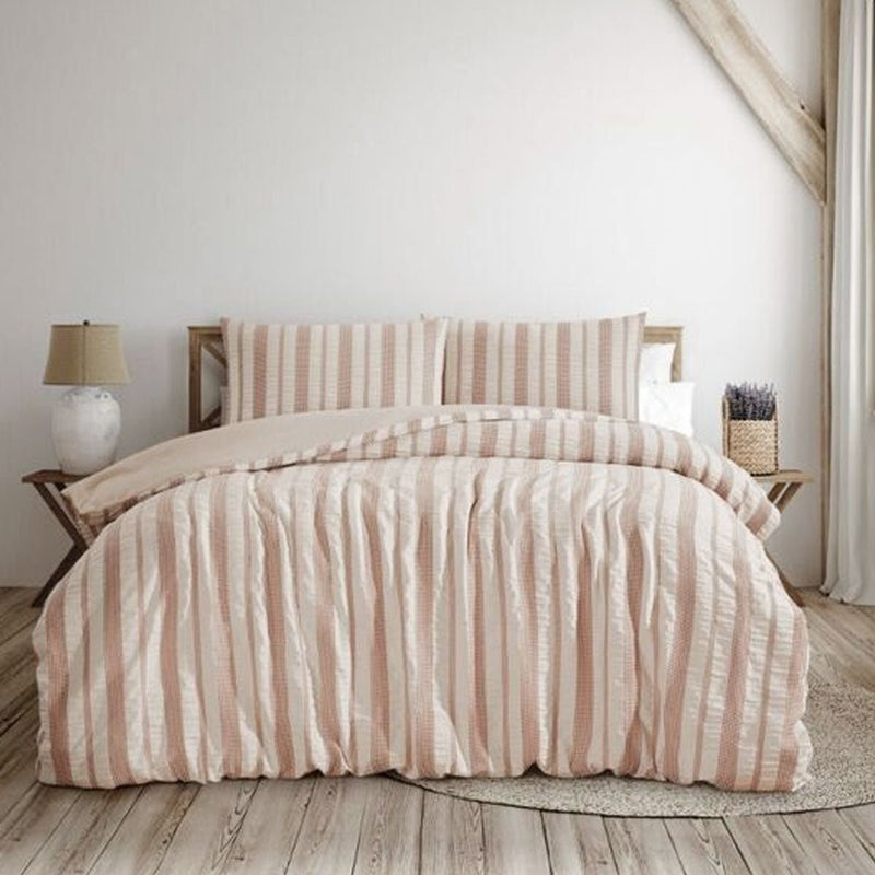 Ardor Seersucker Quilt Cover Set Lisbon Shell Queen - Home & Garden > Bedding - Bedzy Australia