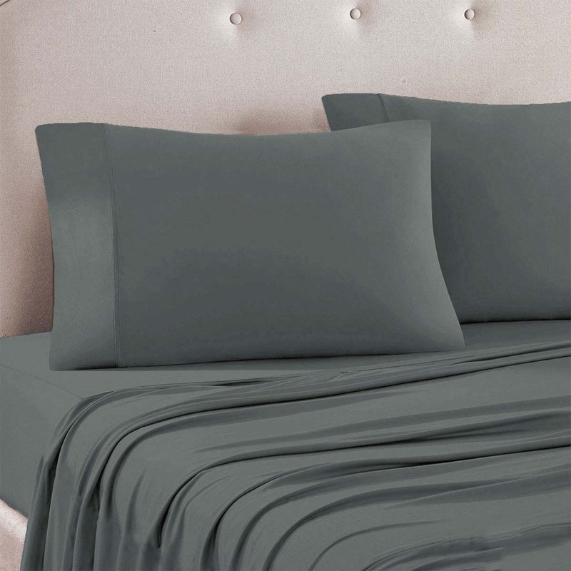 Art Terrace Microfiber Sheet Set King 33cm Wall Grey - Home & Garden > Bedding - Bedzy Australia