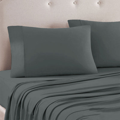 Art Terrace Microfiber Sheet Set Queen 33cm Wall Dark Grey - Home & Garden > Bedding - Bedzy Australia