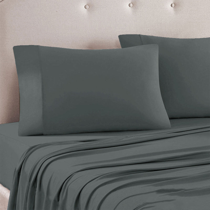 Art Terrace Microfiber Sheet Set Queen 33cm Wall Dark Grey - Home & Garden > Bedding - Bedzy Australia